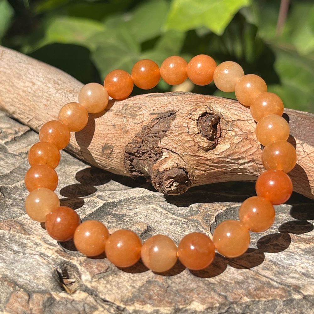 8mm‎ stretchable orange aventurine bracelet